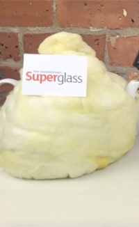 Superglass tests glass wool tea cosy