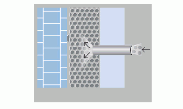 Figure 16: Loose-fill cavity wall insulation.