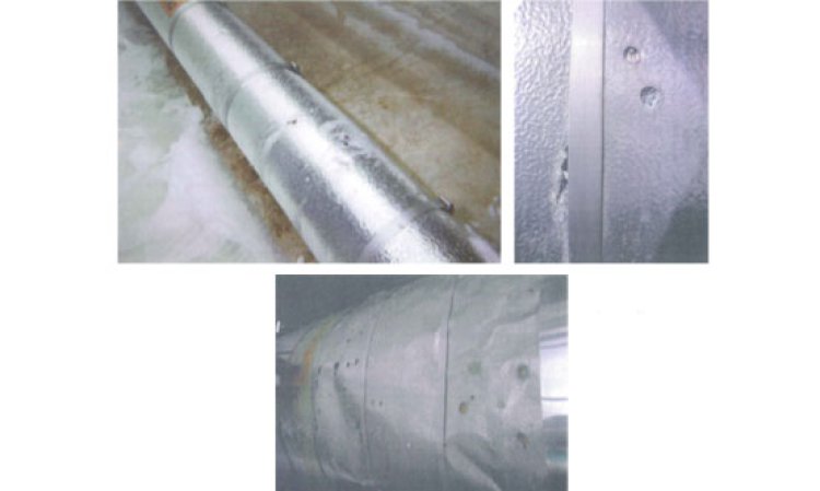 Figure 2: Holes resulting from interior jacket corrosion.